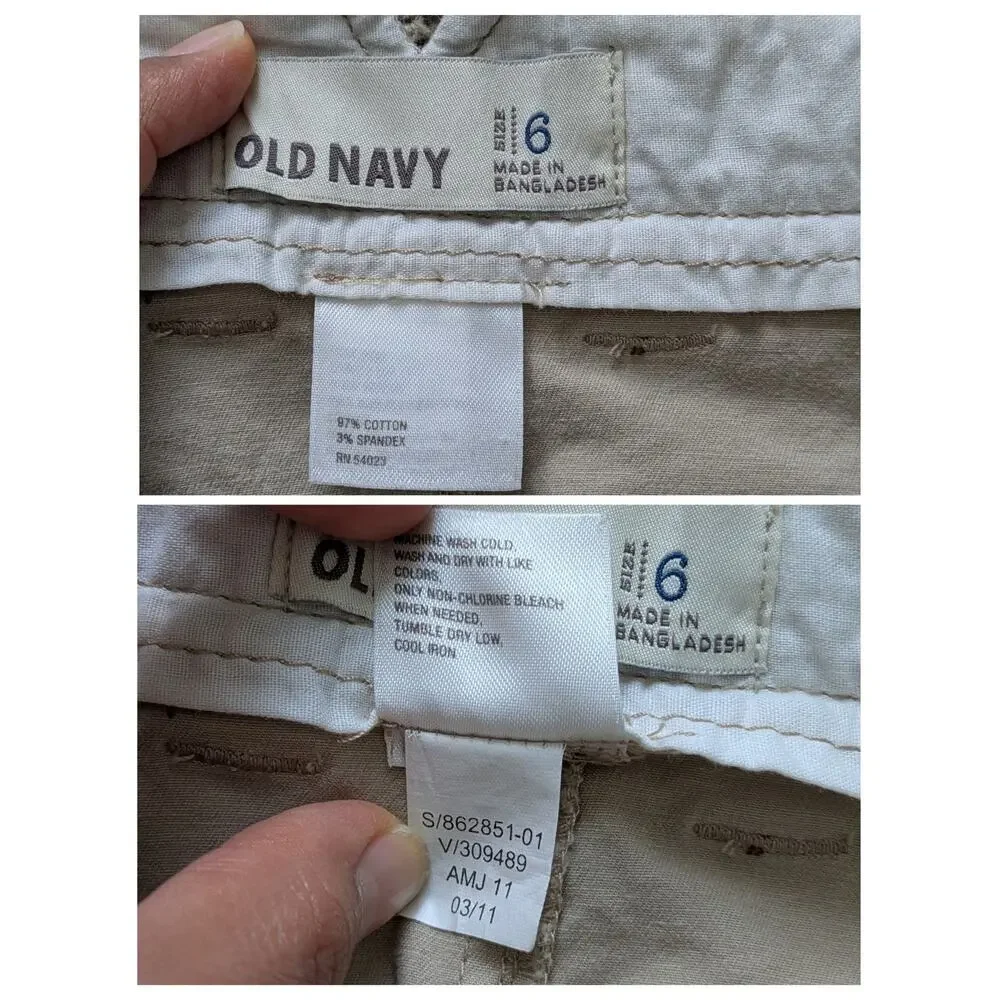 Y2K Old Navy Cargo Skirt Womens 6 Beige Cotton Beachy Surf Streetwear Skate